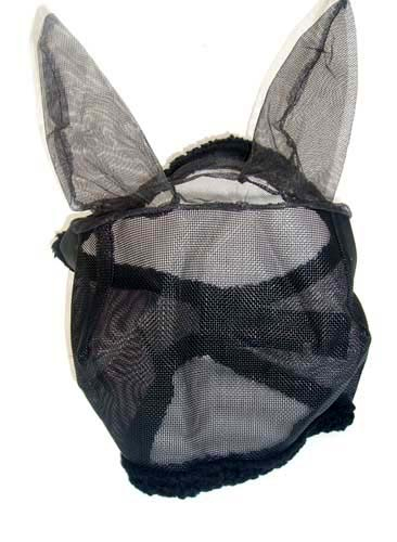 Fliegenschutzmaske - schwarz mit Ohren